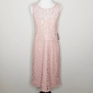 NWT Marina Blush Pink Lace Formal Dress 12